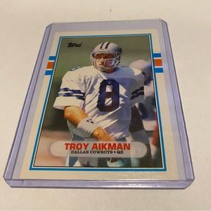 Troy Aikman 1989 Rookie Topps Traded Football Card Vintage Collectible